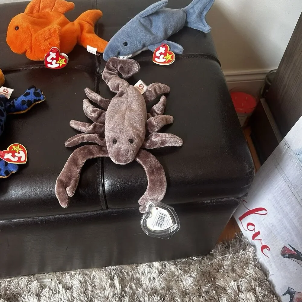 Huge Sea Life Vintage 9 Beanie Babies Rare Lot W TAGS Shark Turtle Frog Fish #2